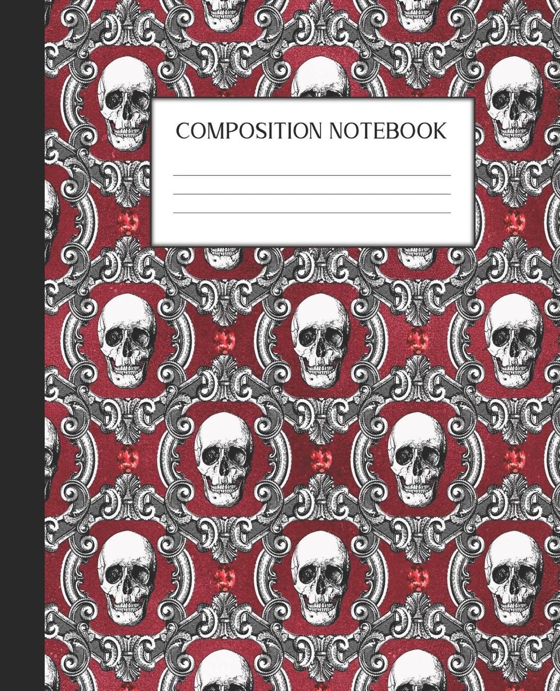 Composition Notebook: Wide Ruled Notebook Red Gothic Lined Journal 100 Pages 7.5 x 9.25 School Subject Book Notes Student Gift Kids Teenager Adult Teacher
