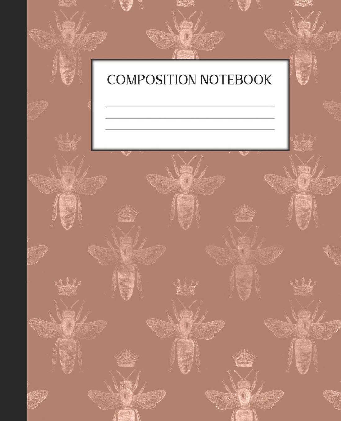 Composition Notebook: Wide Ruled Notebook Rose Gold Bee Bumblebee Lined Journal 100 Pages 7.5 x 9.25 School Subject Book Notes Student Gift Kids Teenager Adult Teacher