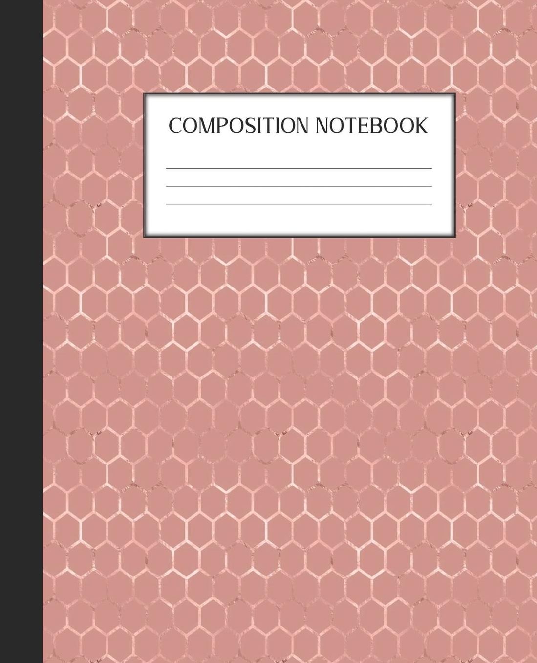 Composition Notebook: Wide Ruled Notebook Rose Gold Bee Bumblebee Lined Journal 100 Pages 7.5 x 9.25 School Subject Book Notes Student Gift Kids Teenager Adult Teacher