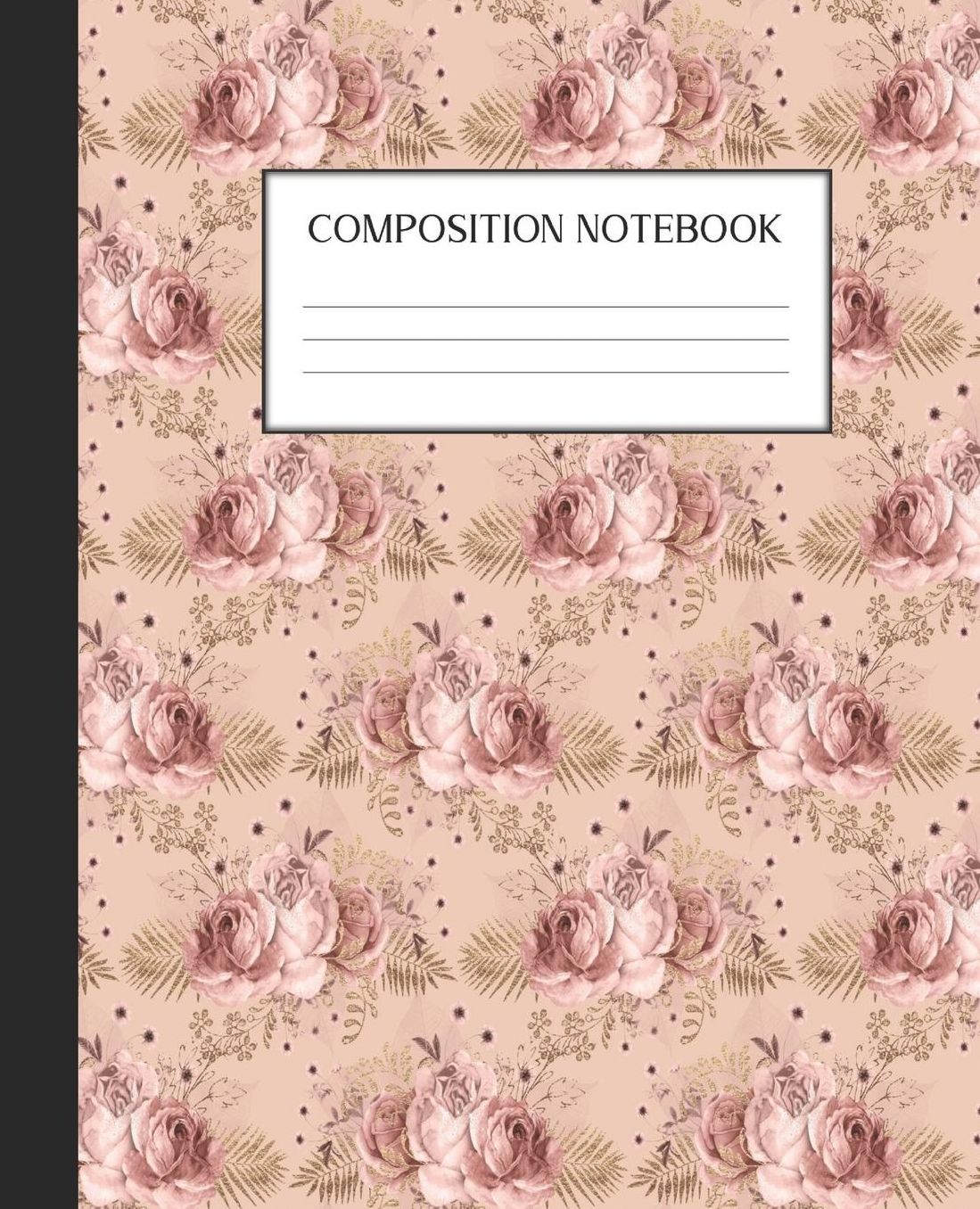 Composition Notebook: Wide Ruled Notebook Rose Gold Bee Bumblebee Lined Journal 100 Pages 7.5 x 9.25 School Subject Book Notes Student Gift Kids Teenager Adult Teacher