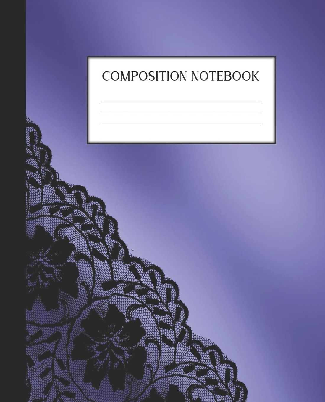 Composition Notebook: Wide Ruled Notebook Satin Black Lace Lined Journal 100 Pages 7.5 x 9.25 School Subject Book Notes Student Gift Kids Teenager Adult Teacher