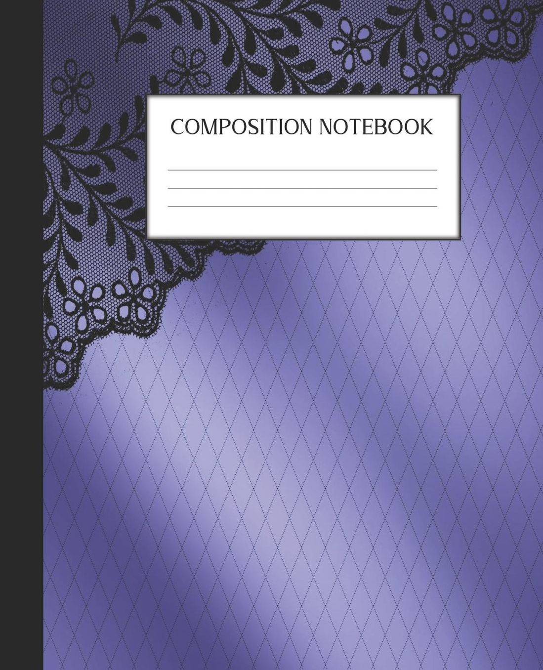 Composition Notebook: Wide Ruled Notebook Satin Black Lace Lined Journal 100 Pages 7.5 x 9.25 School Subject Book Notes Student Gift Kids Teenager Adult Teacher