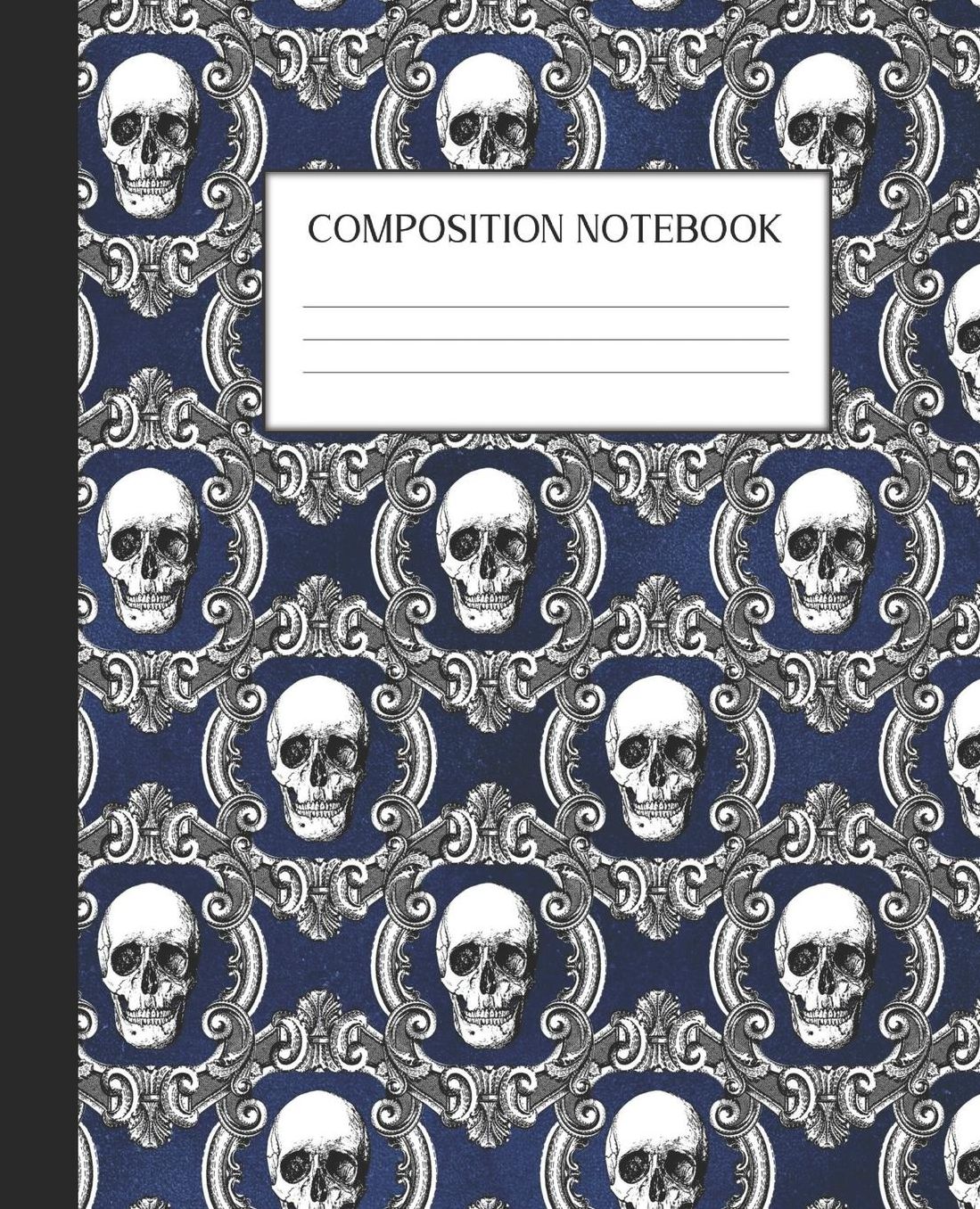 Composition Notebook: Wide Ruled Notebook Blue Gothic Lined Journal 100 Pages 7.5 x 9.25 School Subject Book Notes Student Gift Kids Teenager Adult Teacher