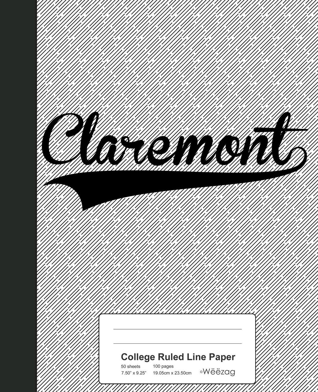 College Ruled Line Paper: CLAREMONT Notebook