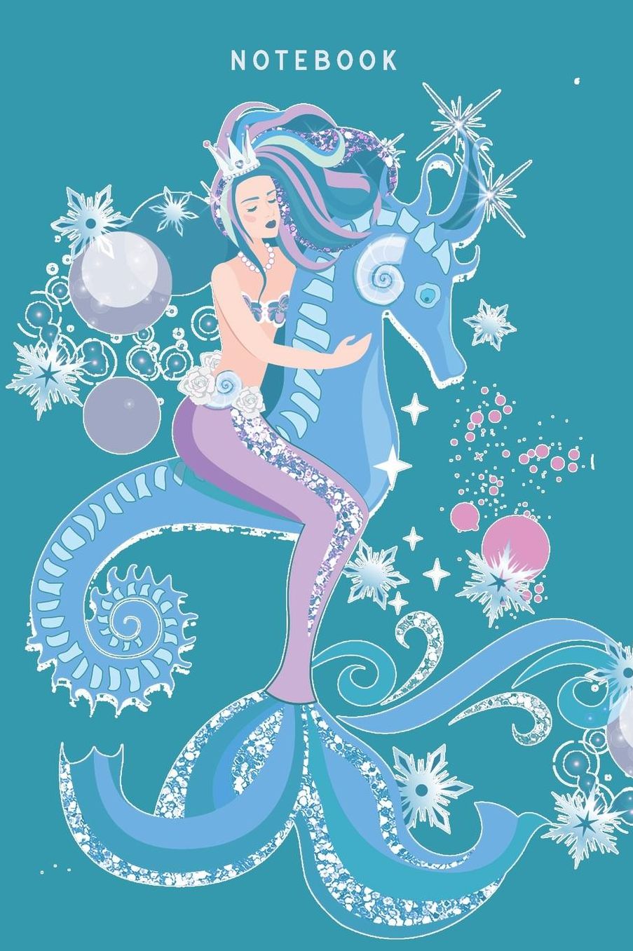 Notebook: Mermaid Wide Ruled Journal for Girls