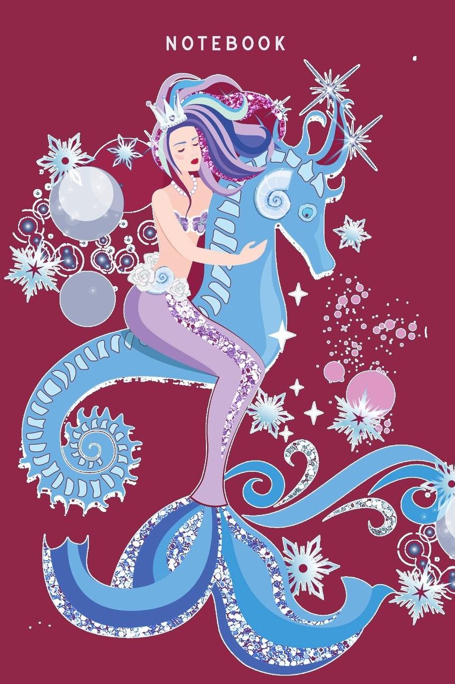 Notebook: Mermaid Wide Ruled Journal for Girls