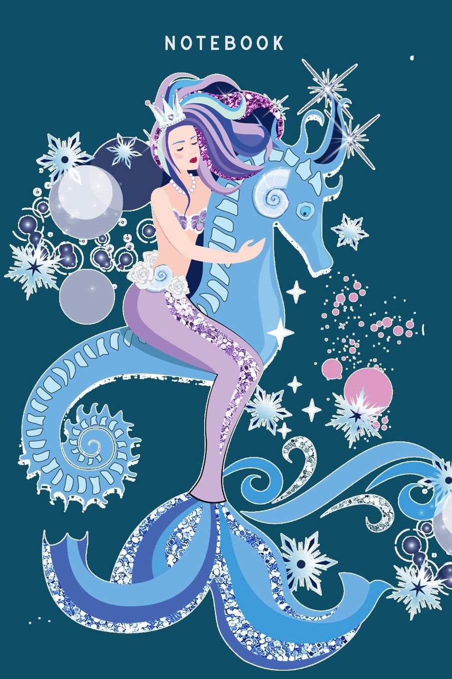Notebook: Mermaid Wide Ruled Journal for Girls