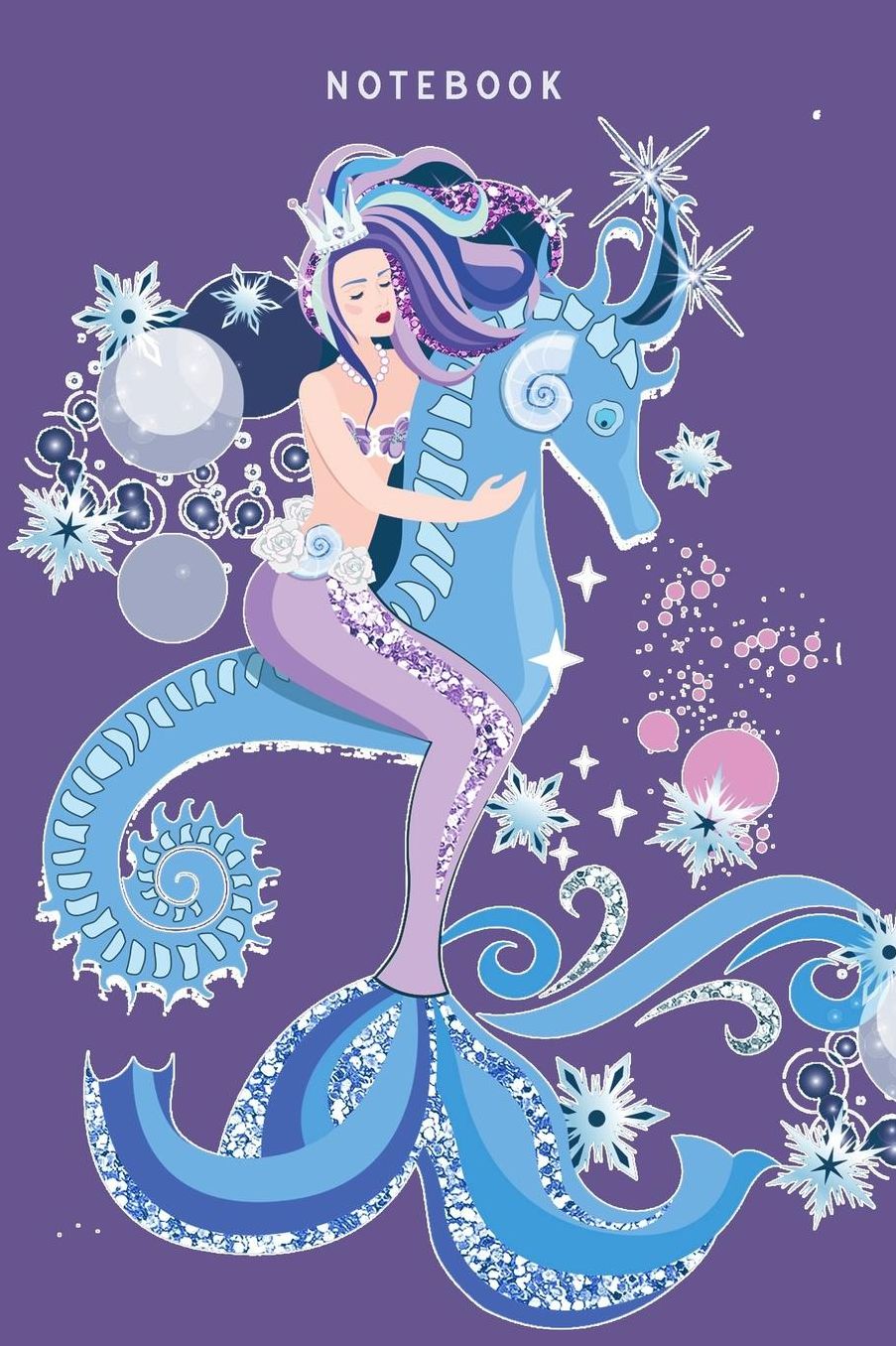 Notebook: Mermaid Wide Ruled Journal for Girls