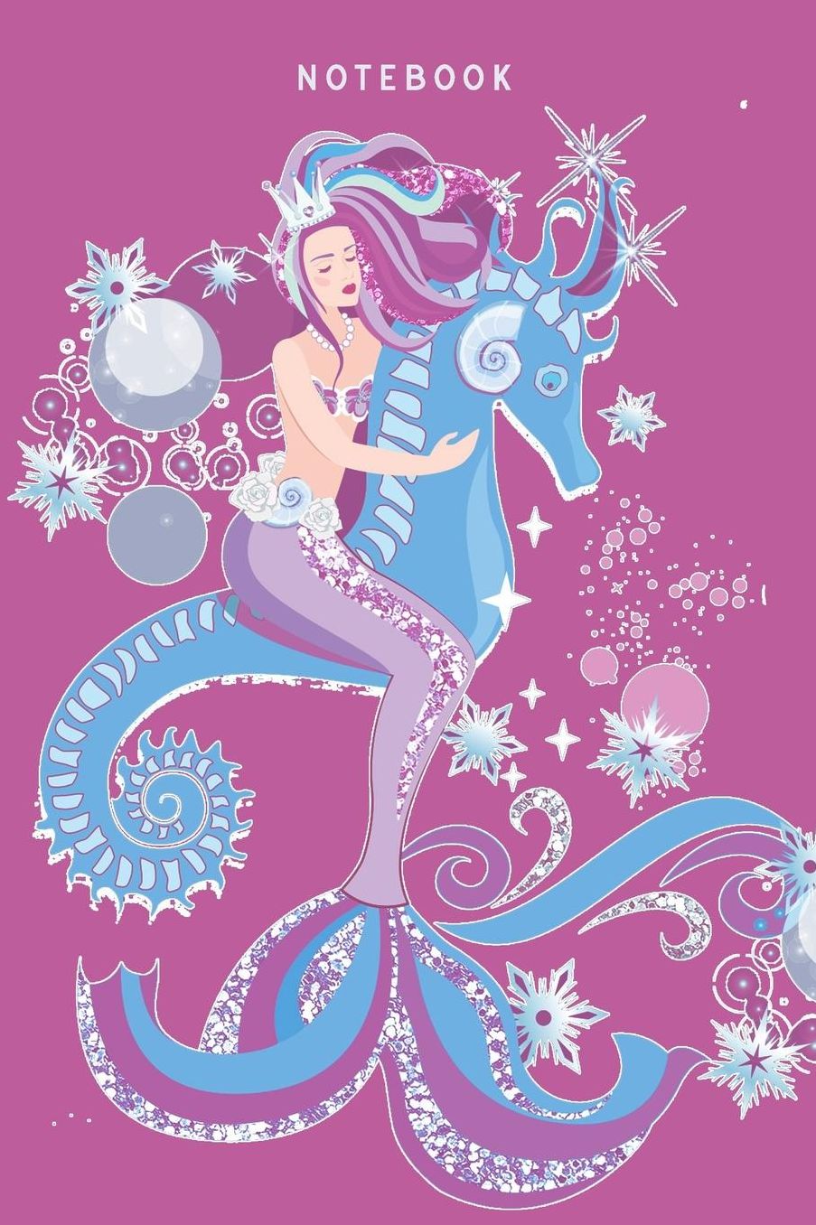Notebook: Mermaid Wide Ruled Journal for Girls