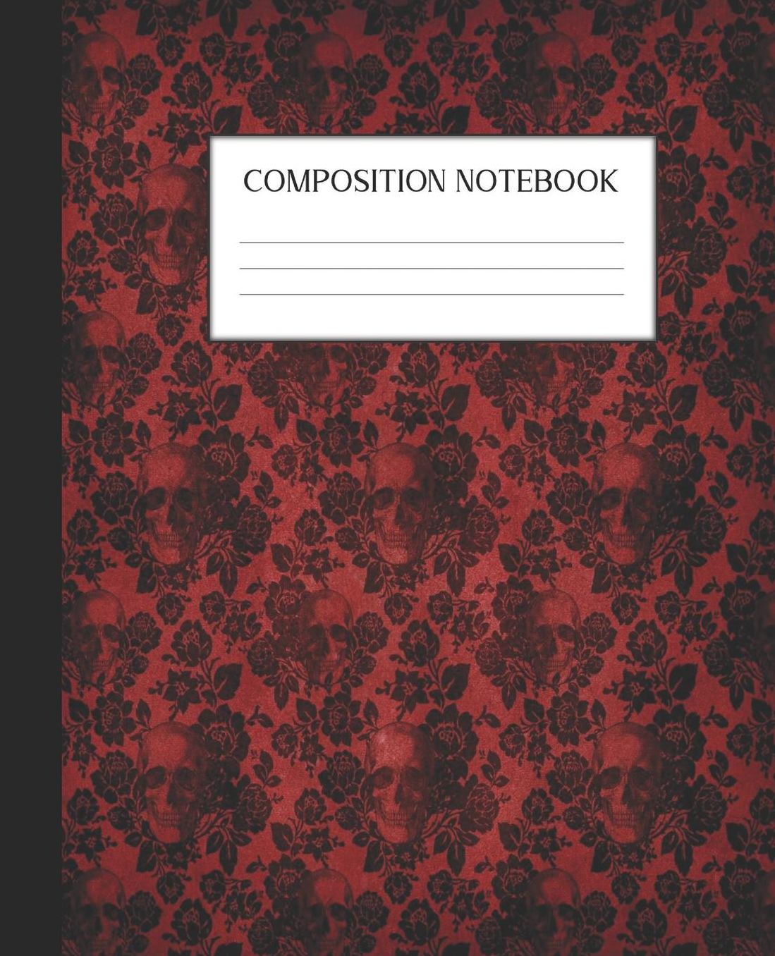 Composition Notebook: Wide Ruled Notebook Skull Lace Lined Journal 100 Pages 7.5 x 9.25 School Subject Book Notes Student Gift Kids Teenager Adult Teacher
