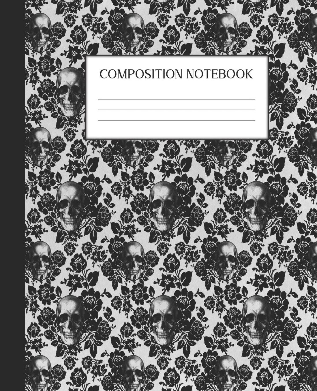 Composition Notebook: Wide Ruled Notebook Skull Lace Lined Journal 100 Pages 7.5 x 9.25 School Subject Book Notes Student Gift Kids Teenager Adult Teacher