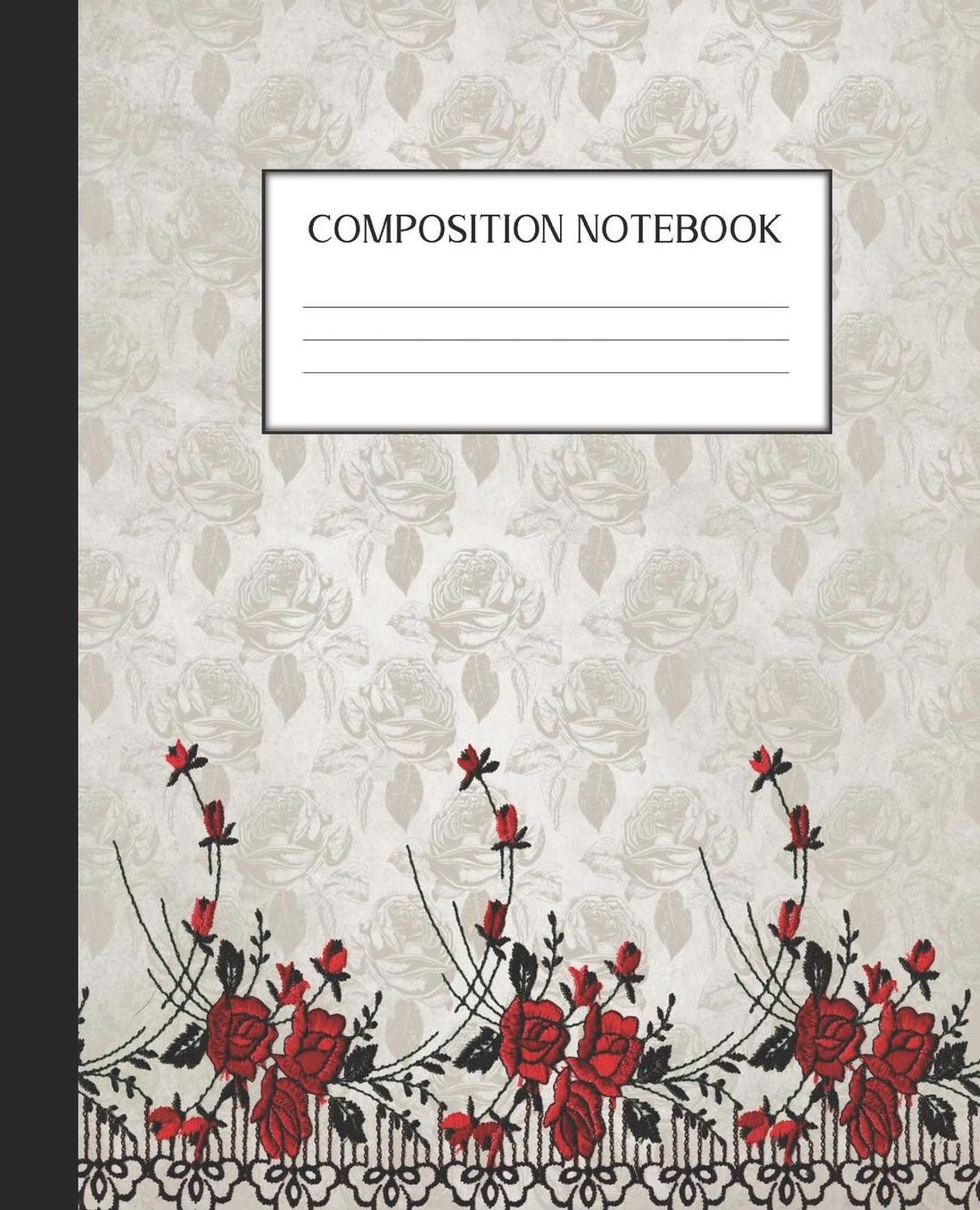 Composition Notebook: Wide Ruled Notebook Skull Lace Lined Journal 100 Pages 7.5 x 9.25 School Subject Book Notes Student Gift Kids Teenager Adult Teacher