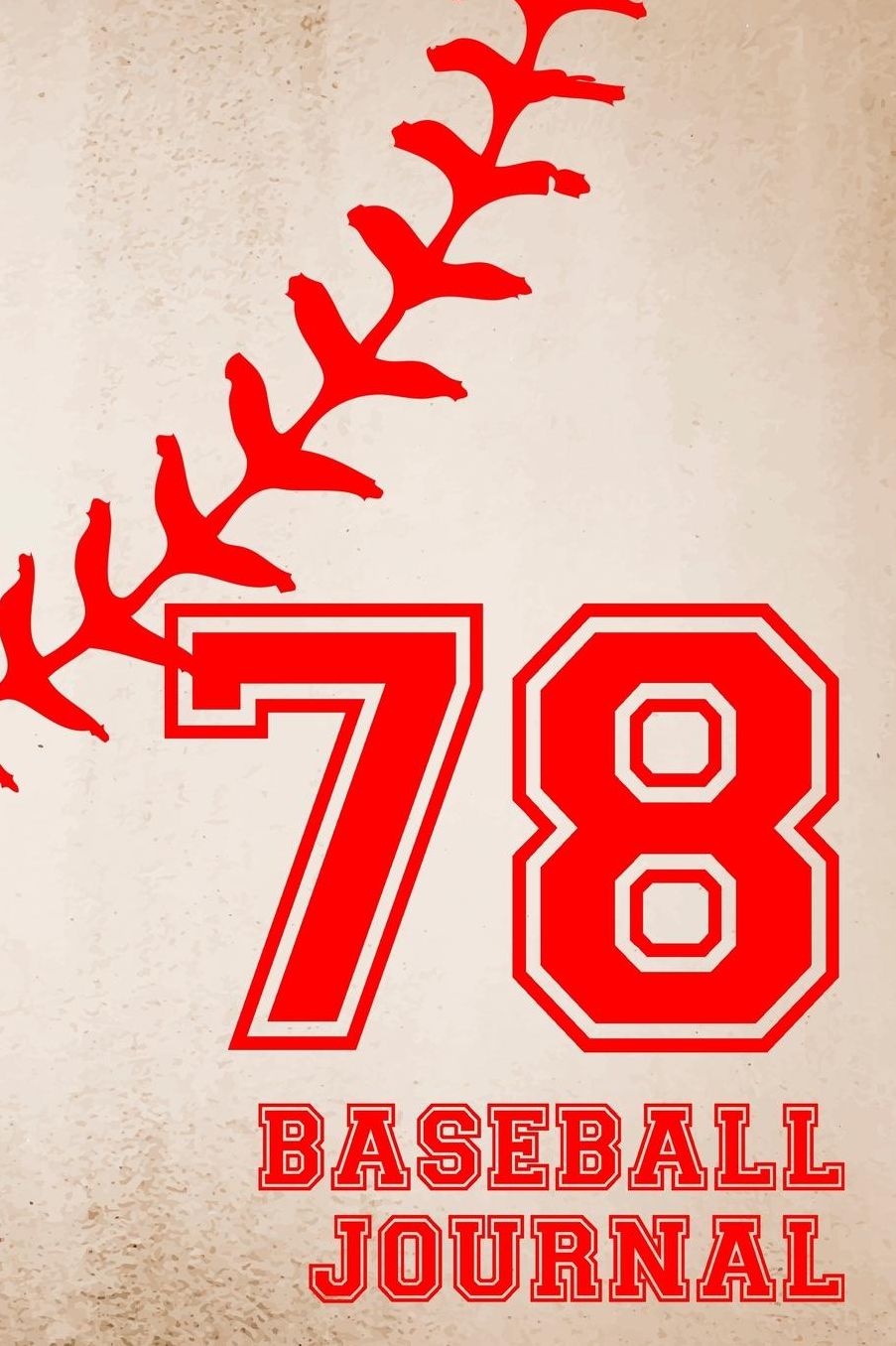Baseball Journal 78: Baseball Notebook Number and Letter Monogram Personalized Gift