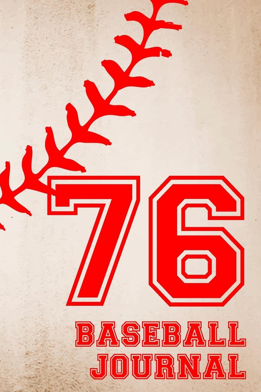 Baseball Journal 76: Baseball Notebook Number and Letter Monogram Personalized Gift