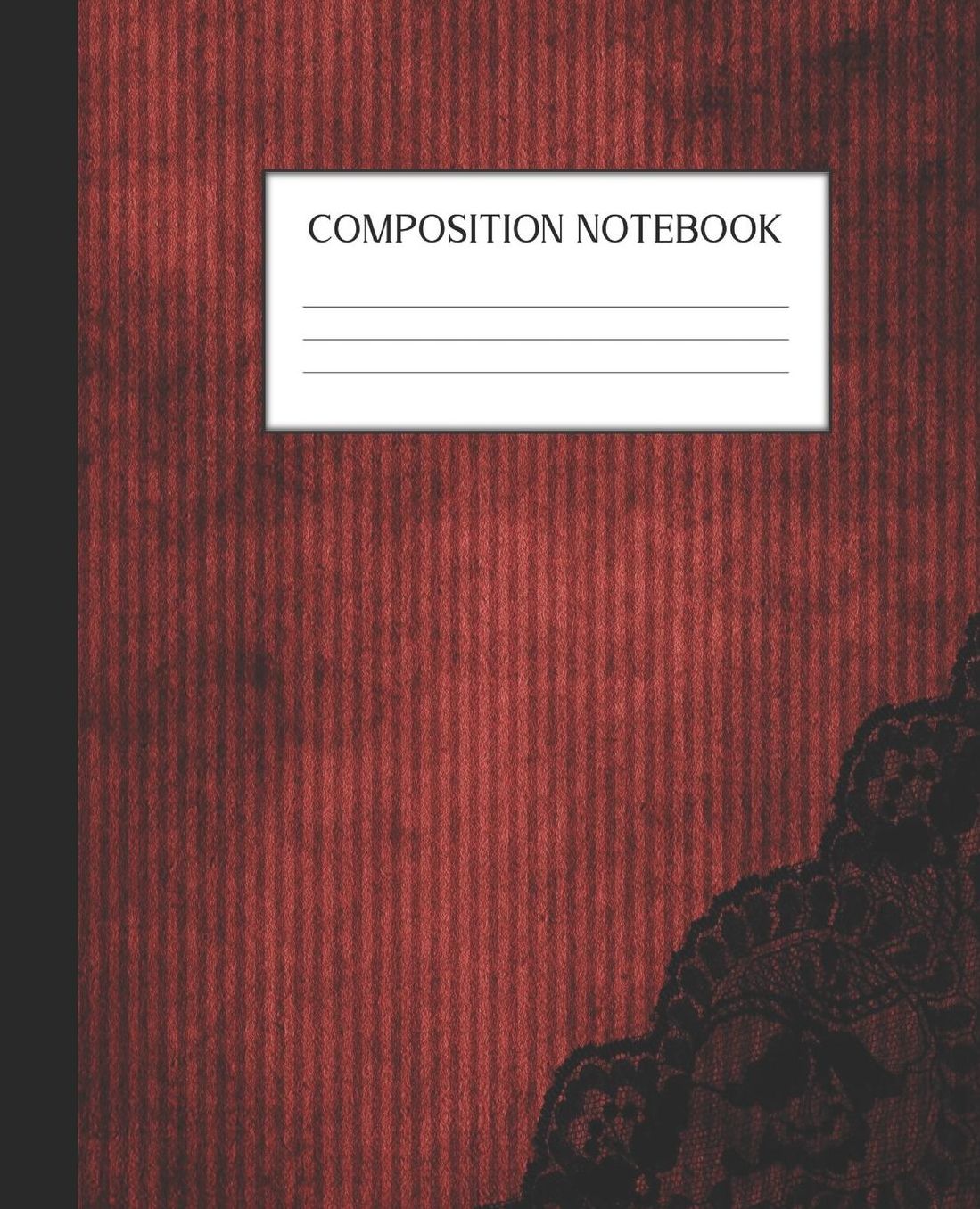 Composition Notebook: Wide Ruled Notebook Skull Lace Lined Journal 100 Pages 7.5 x 9.25 School Subject Book Notes Student Gift Kids Teenager Adult Teacher