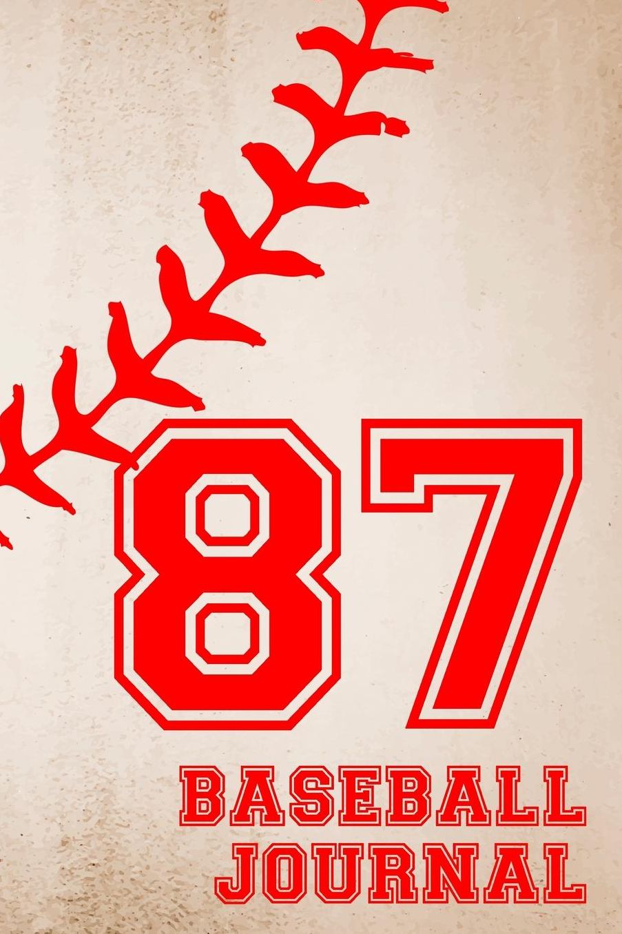 Baseball Journal 87: Baseball Notebook Number and Letter Monogram Personalized Gift