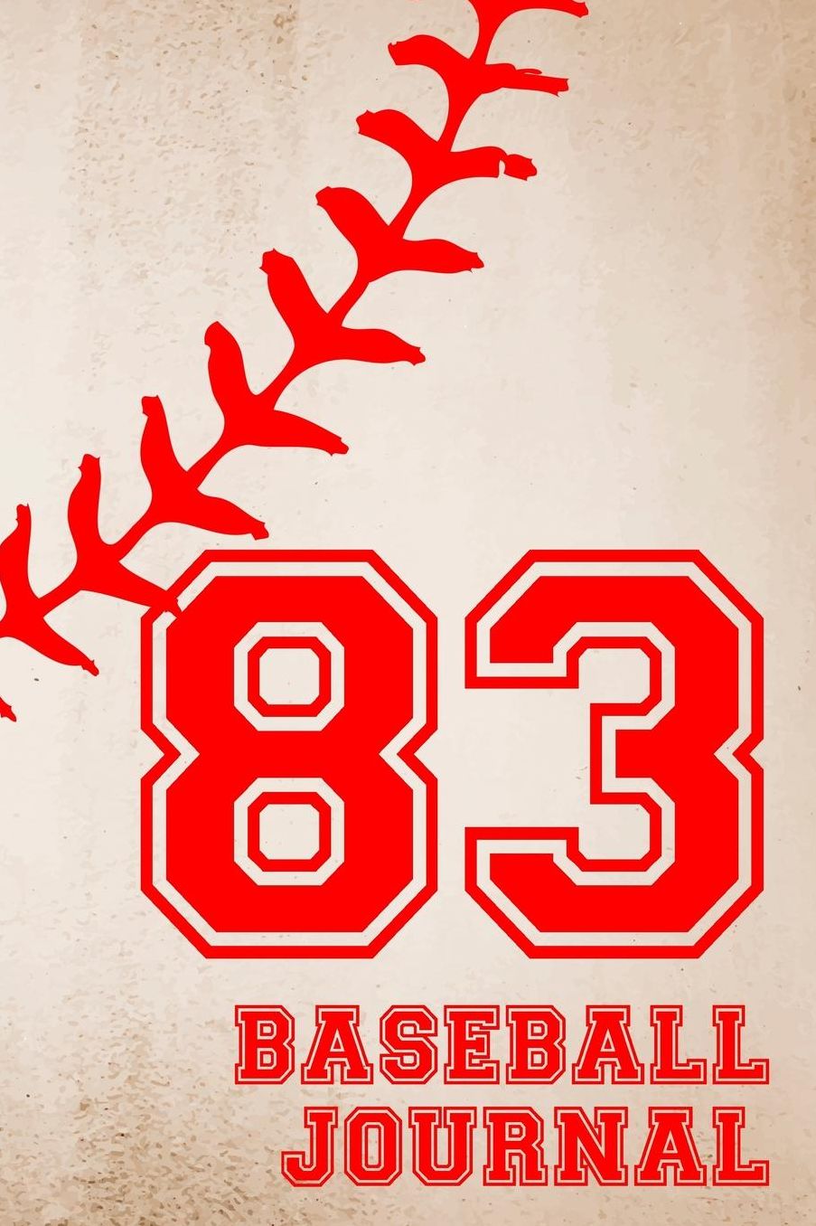 Baseball Journal 83: Baseball Notebook Number and Letter Monogram Personalized Gift