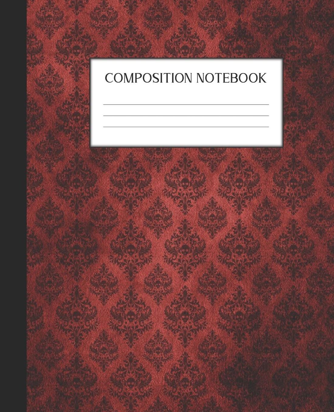 Composition Notebook: Wide Ruled Notebook Skull Lace Lined Journal 100 Pages 7.5 x 9.25 School Subject Book Notes Student Gift Kids Teenager Adult Teacher