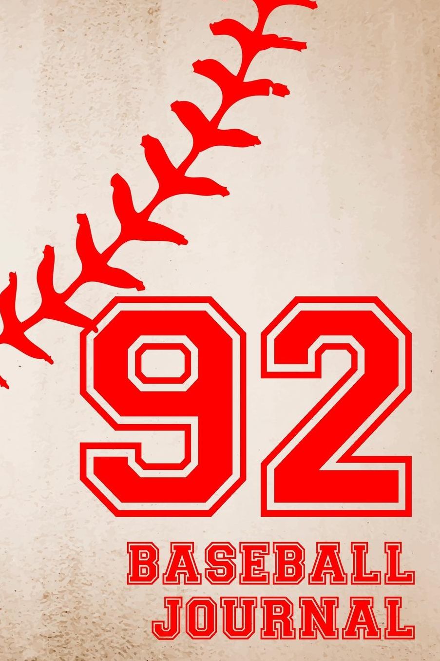 Baseball Journal 92: Baseball Notebook Number and Letter Monogram Personalized Gift