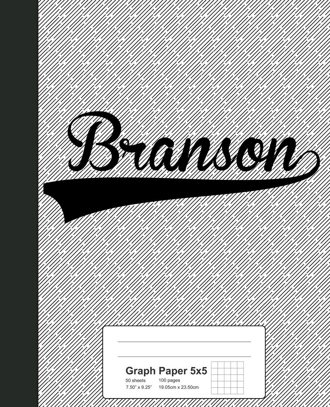 Graph Paper 5x5: BRANSON Notebook