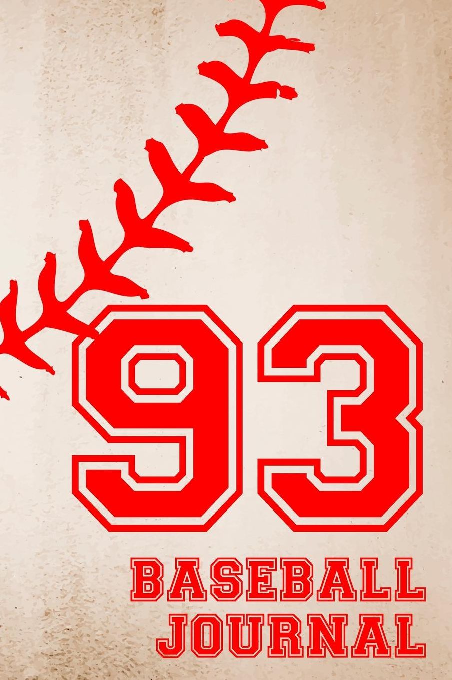 Baseball Journal 93: Baseball Notebook Number and Letter Monogram Personalized Gift