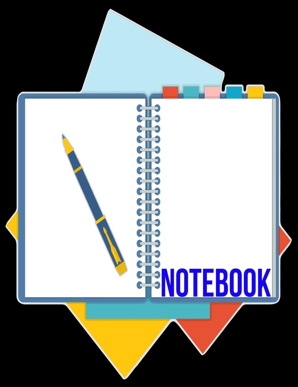 Notebook: Unlined Notebook - Large (8.5 x 11 inches) - 100 Pages - Black Cover