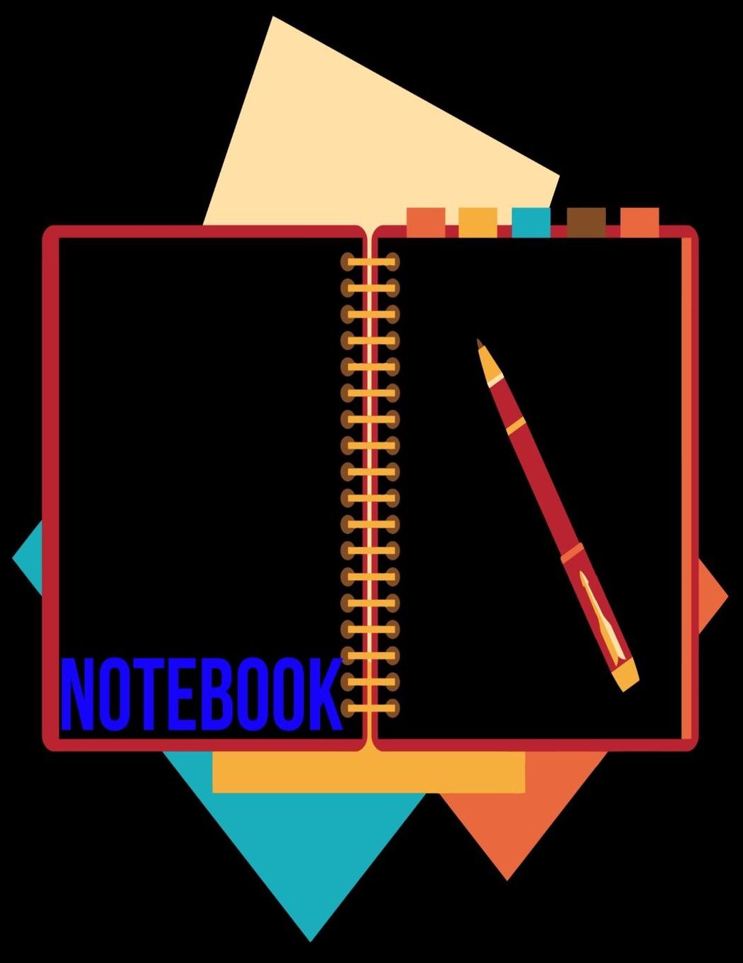 Notebook: Unlined Notebook - Large (8.5 x 11 inches) - 100 Pages - Black Cover