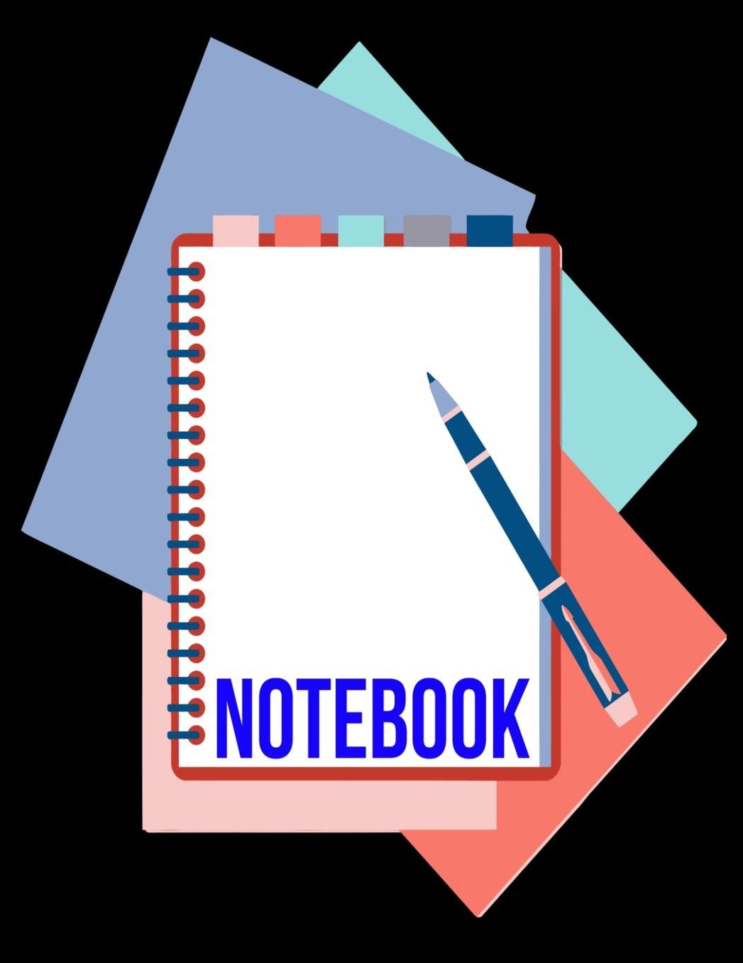 Notebook: Unlined Notebook - Large (8.5 x 11 inches) - 100 Pages - Black Cover