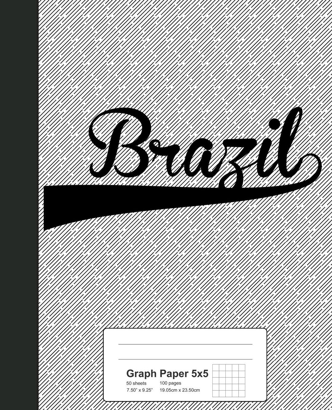 Graph Paper 5x5: BRAZIL Notebook