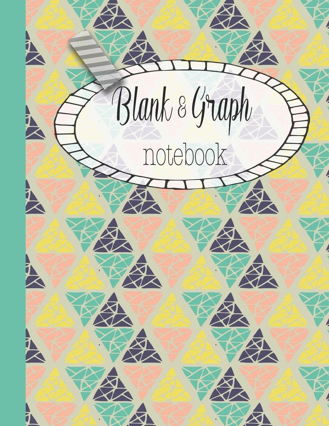 Blank & Graph notebook: The large quad and plain dual design composition notebook for mathematical notation, drawing sketches and notes, story paper or practicing handwriting - Pretty modern graphic triangles cover art design