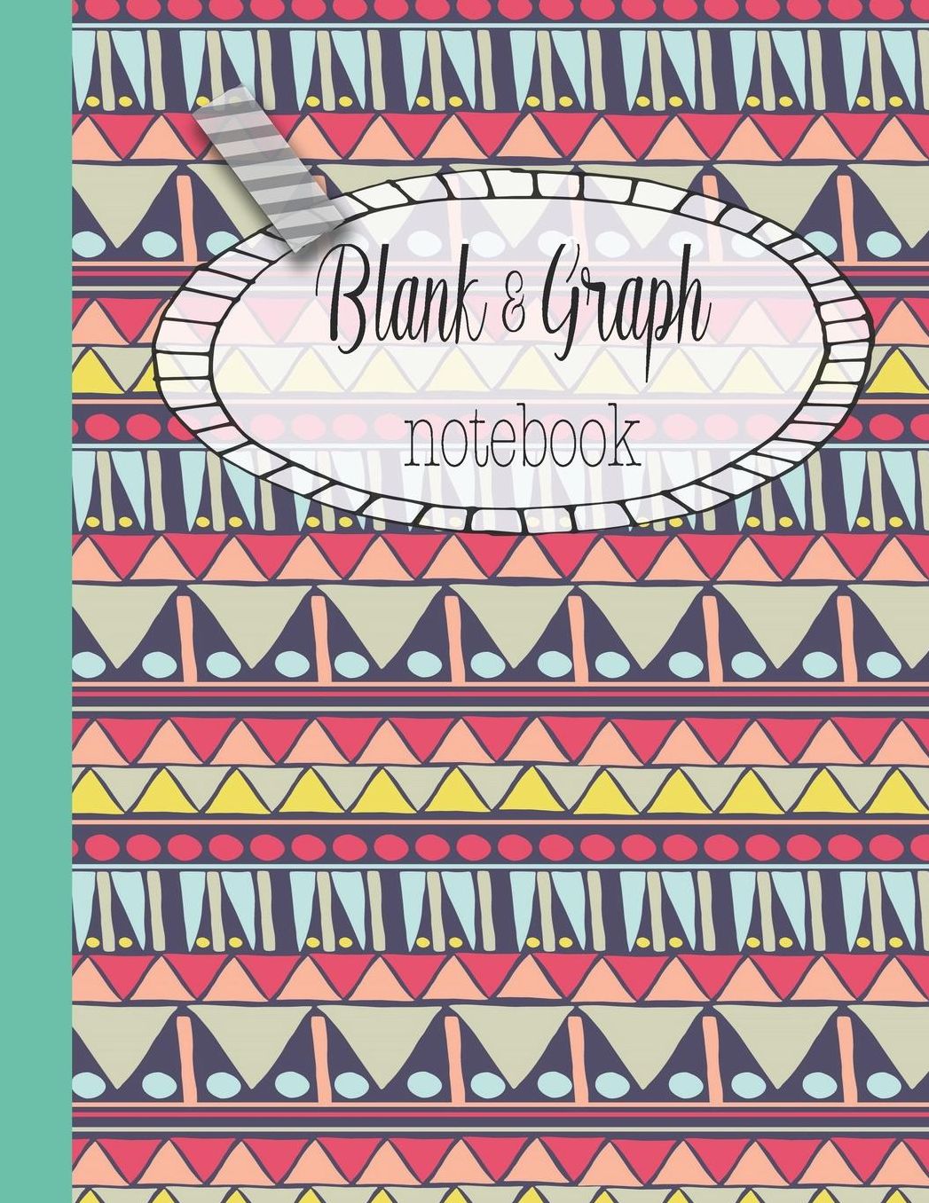 Blank & Graph notebook: The large quad and plain dual design composition notebook for mathematical notation, drawing sketches and notes, story paper or practicing handwriting - Modern bohemian style graphical cover art design