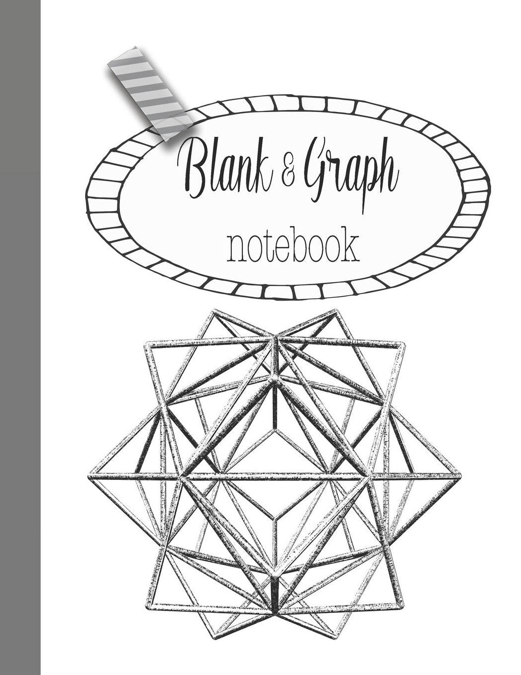 Blank & Graph notebook: The large quad and plain dual design composition notebook for mathematical notation, drawing sketches and notes, story paper or practicing handwriting - Modern white cover with geometric symbol cover art design