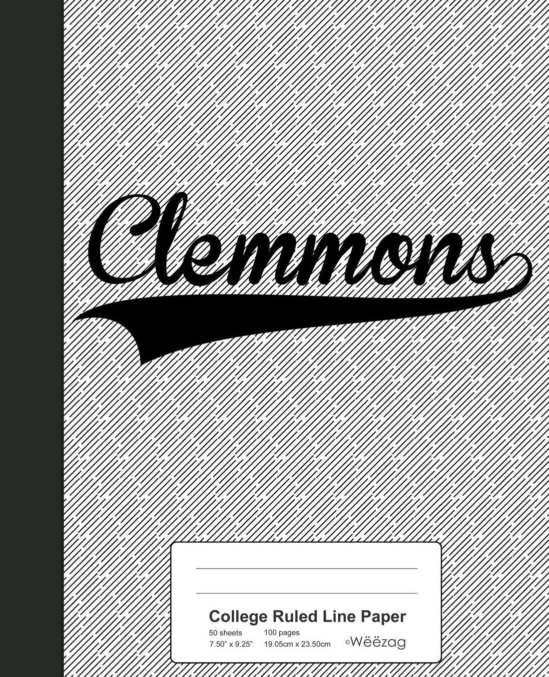 College Ruled Line Paper: CLEMMONS Notebook