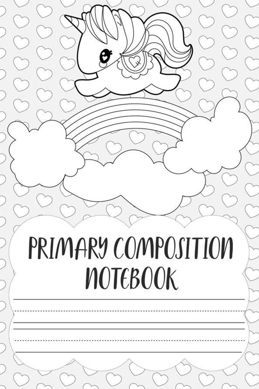 Primary Composition Notebook: Unicorn Primary Composition Journal, Back To School Activity Book, Handwriting Practice Paper For Kids