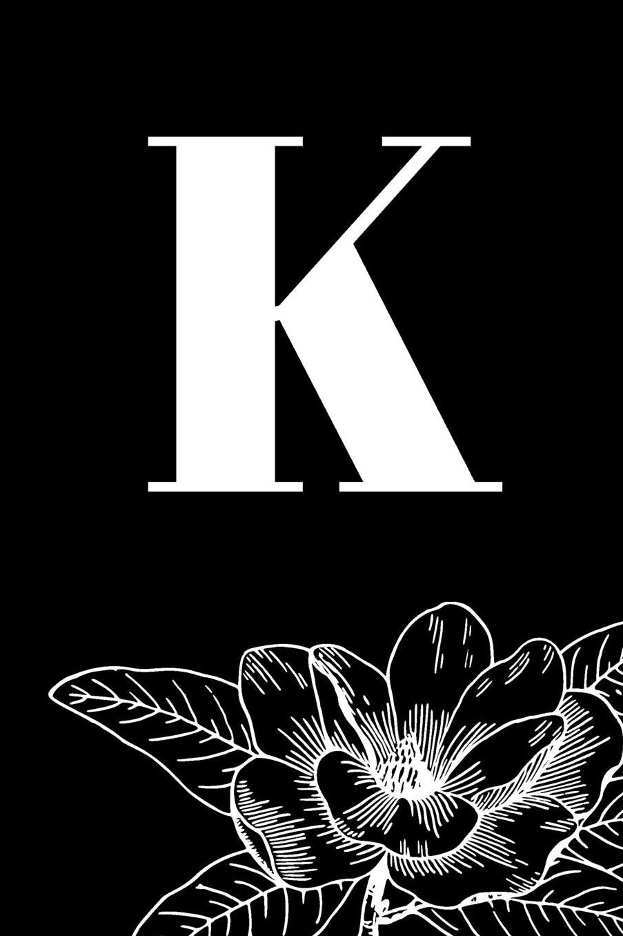 K: A5 (6 x 9 Inches) Personal Monogram Initialized Journal . High Quality Hand Writing Journal with 100 Pages