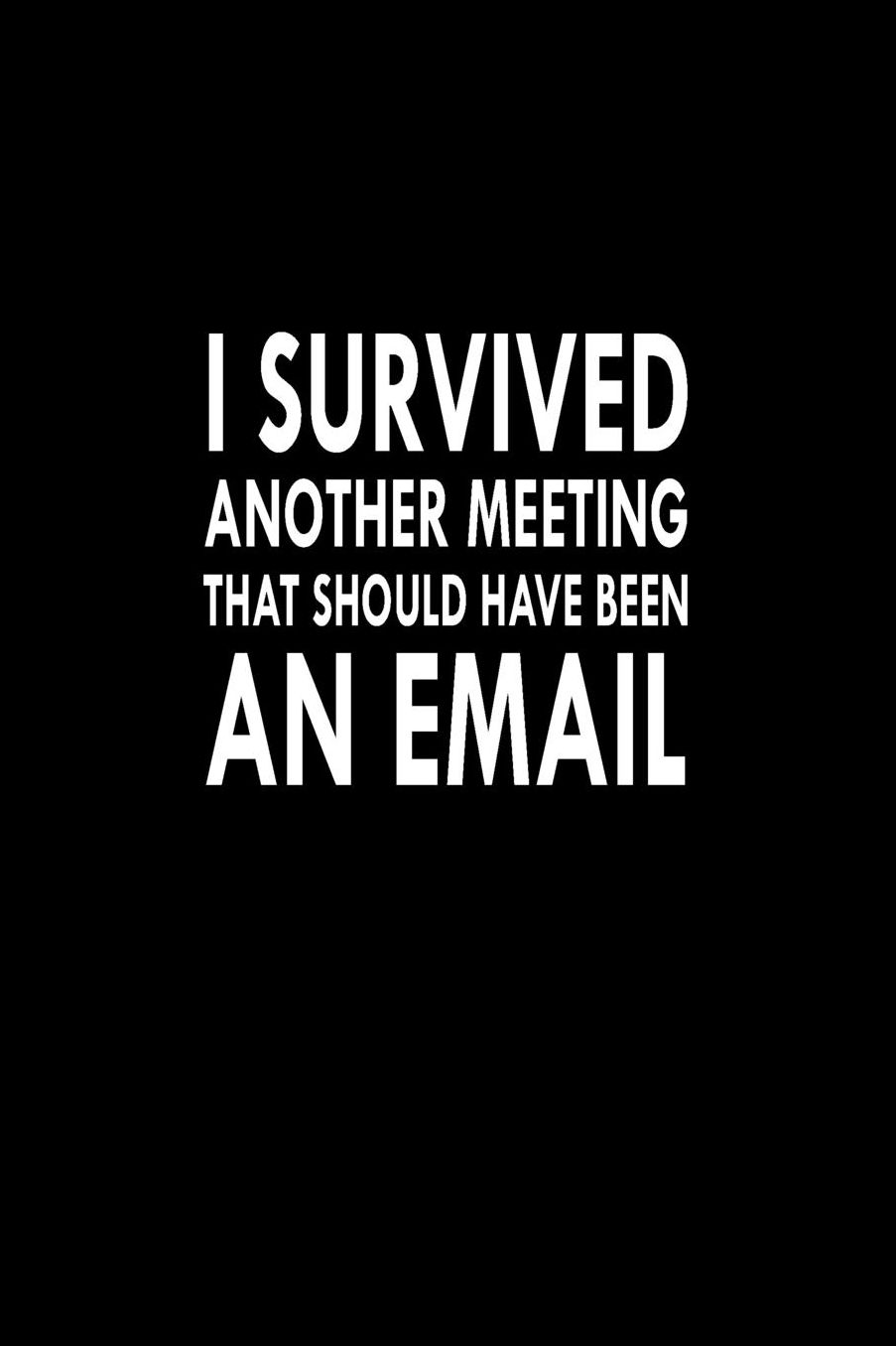 I Survived Another Meeting That Should Have Been An Email: Great Gift Idea With Funny Saying On Cover, For Coworkers (100 Pages, Lined Blank 6x9) Employees, Clubs New Employee, Team Members At Work, College Societies, Present, Notebook, Journal, Diary