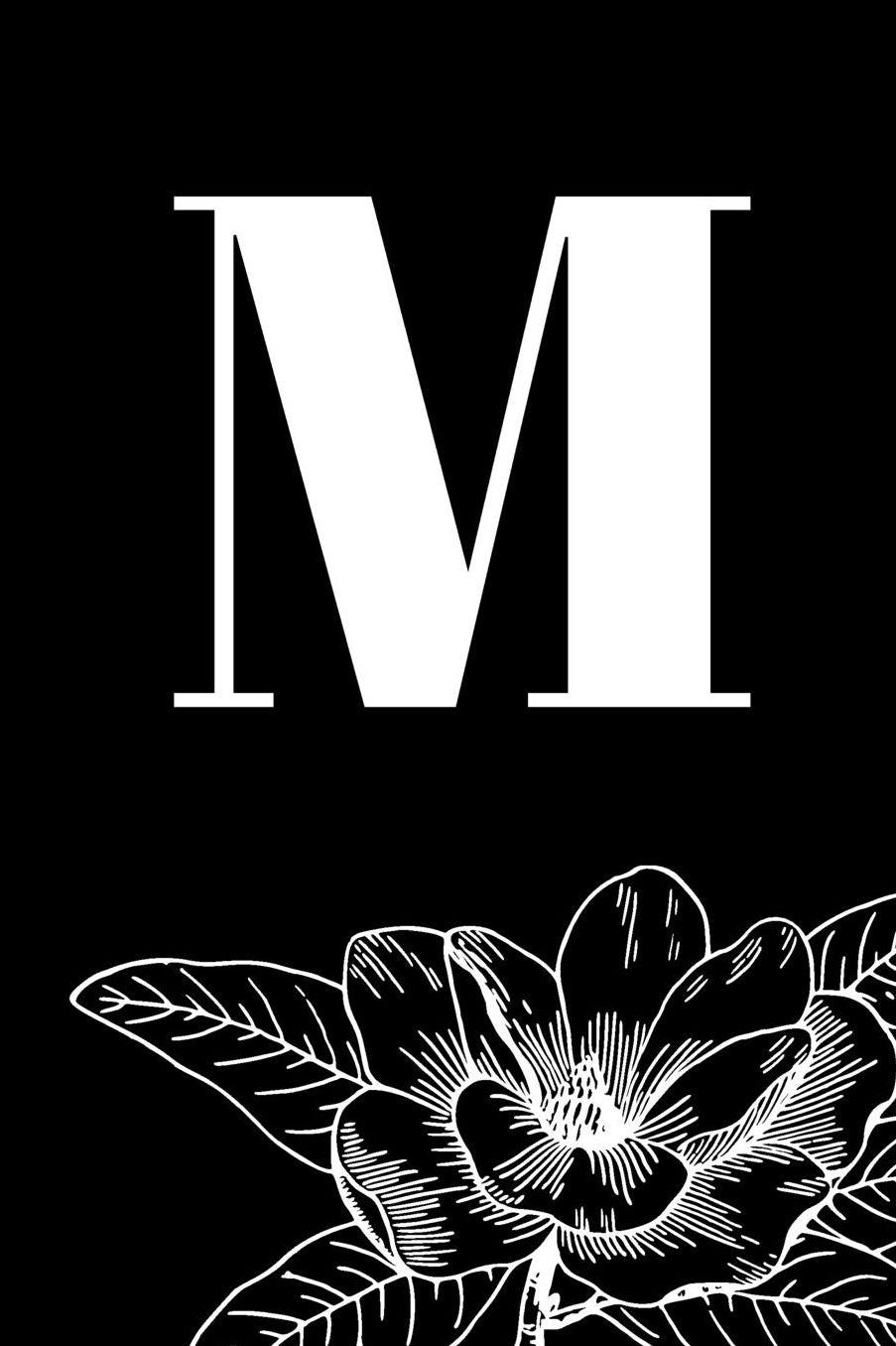 M: A5 (6 x 9 Inches) Personal Monogram Initialized Journal . High Quality Hand Writing Journal with 100 Pages