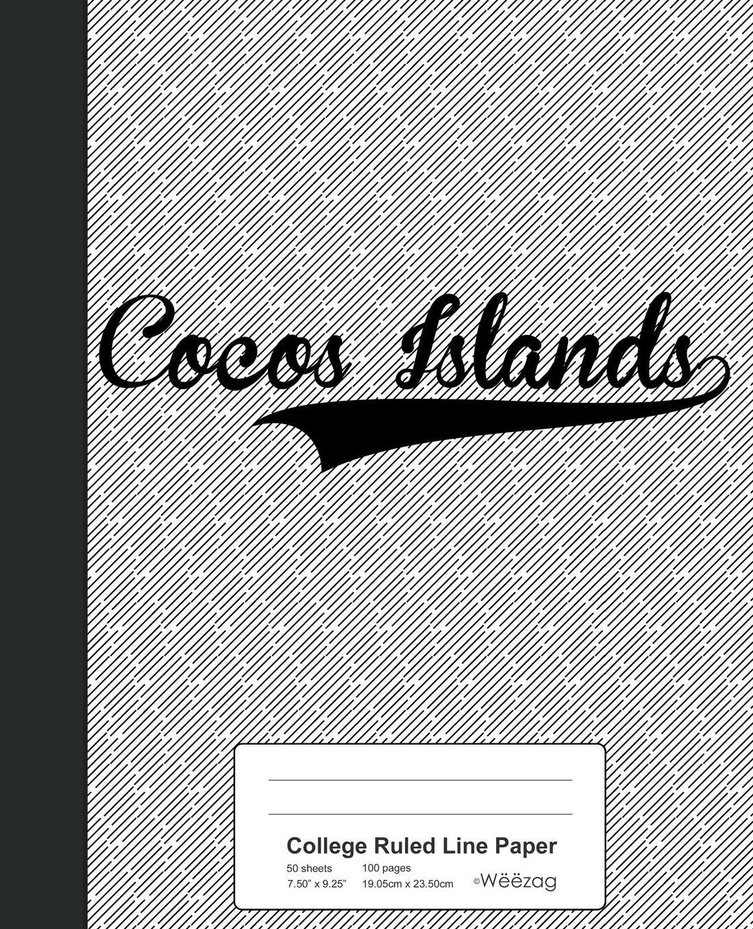 College Ruled Line Paper: COCOS ISLANDS Notebook
