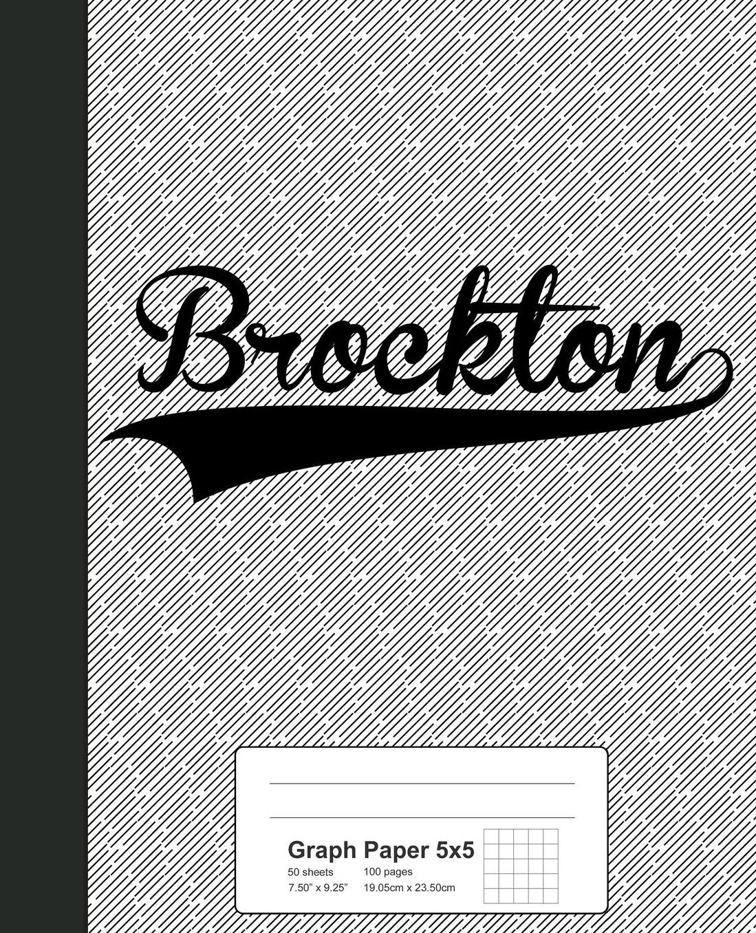 Graph Paper 5x5: BROCKTON Notebook