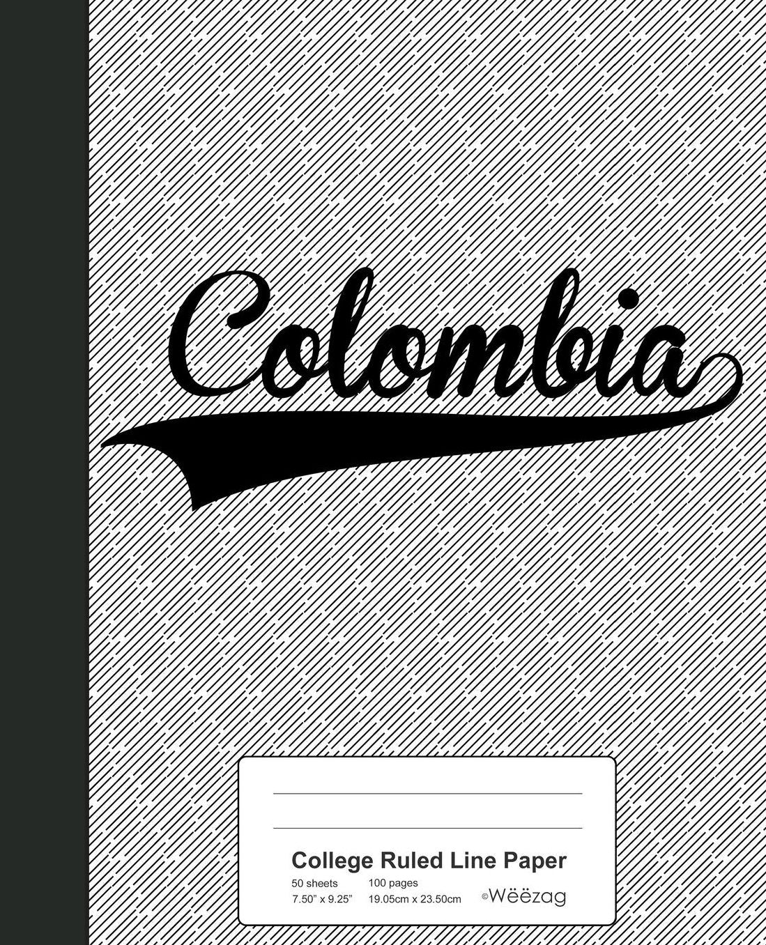 College Ruled Line Paper: COLOMBIA Notebook