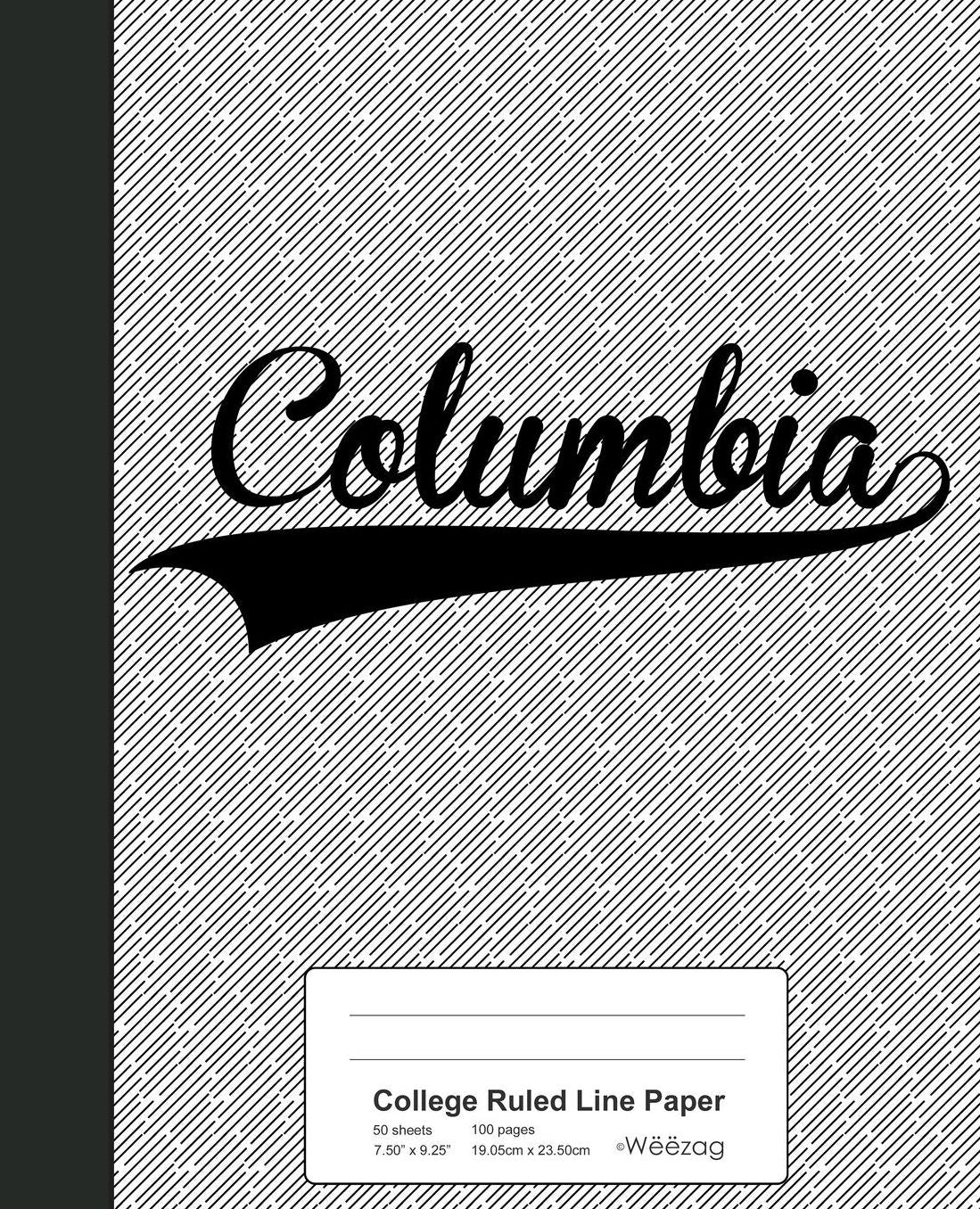 College Ruled Line Paper: COLUMBIA Notebook