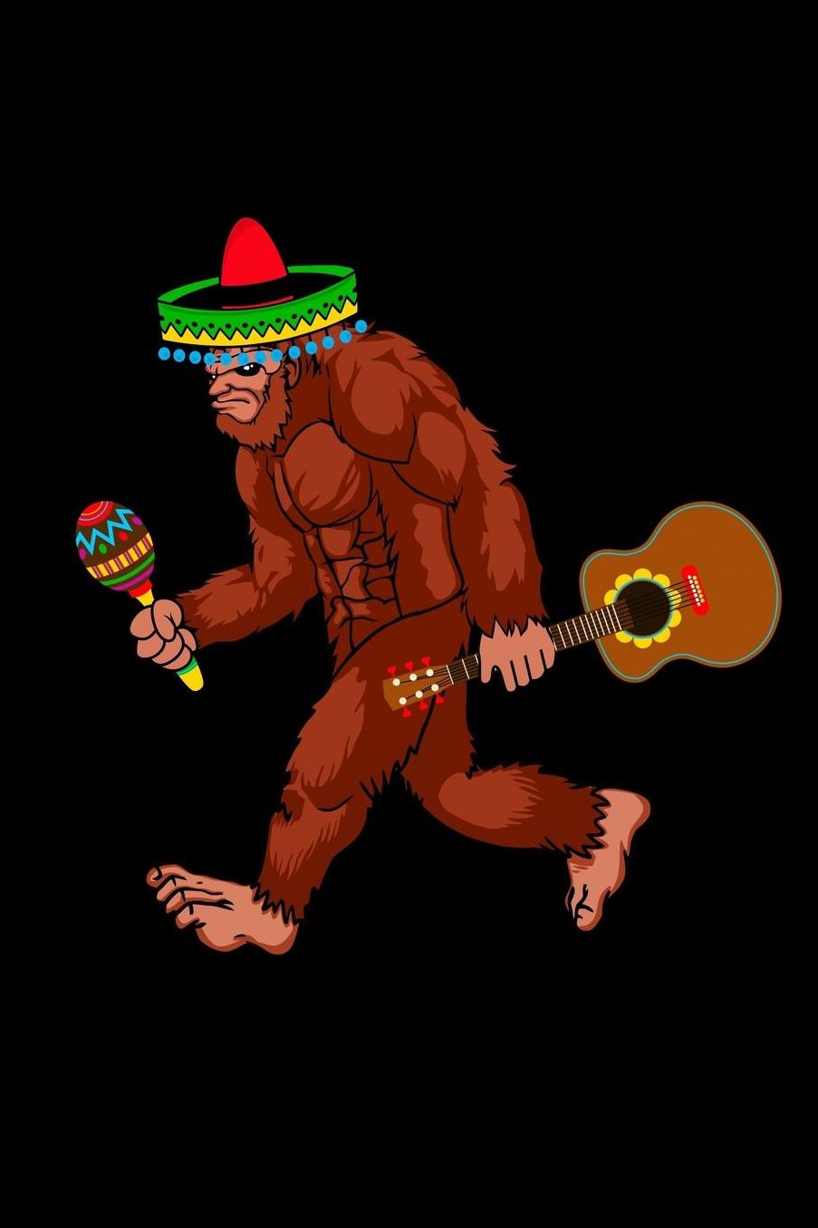 Funny mexican bigfoot with maracas: Composition Journal Notebook Wide Ruled with 100 lined pages for you as budget planner or password organizer or your kids as a back to school or kindergarten gift