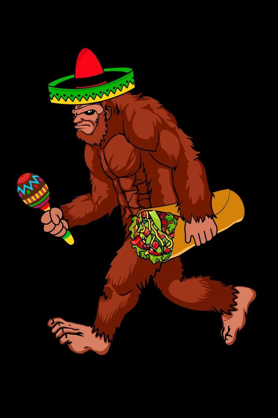Funny bigfoot with burrito and maracas journal: Composition Journal Notebook Wide Ruled with 100 lined pages for you as budget planner or password organizer or your kids as a back to school or kindergarten gift