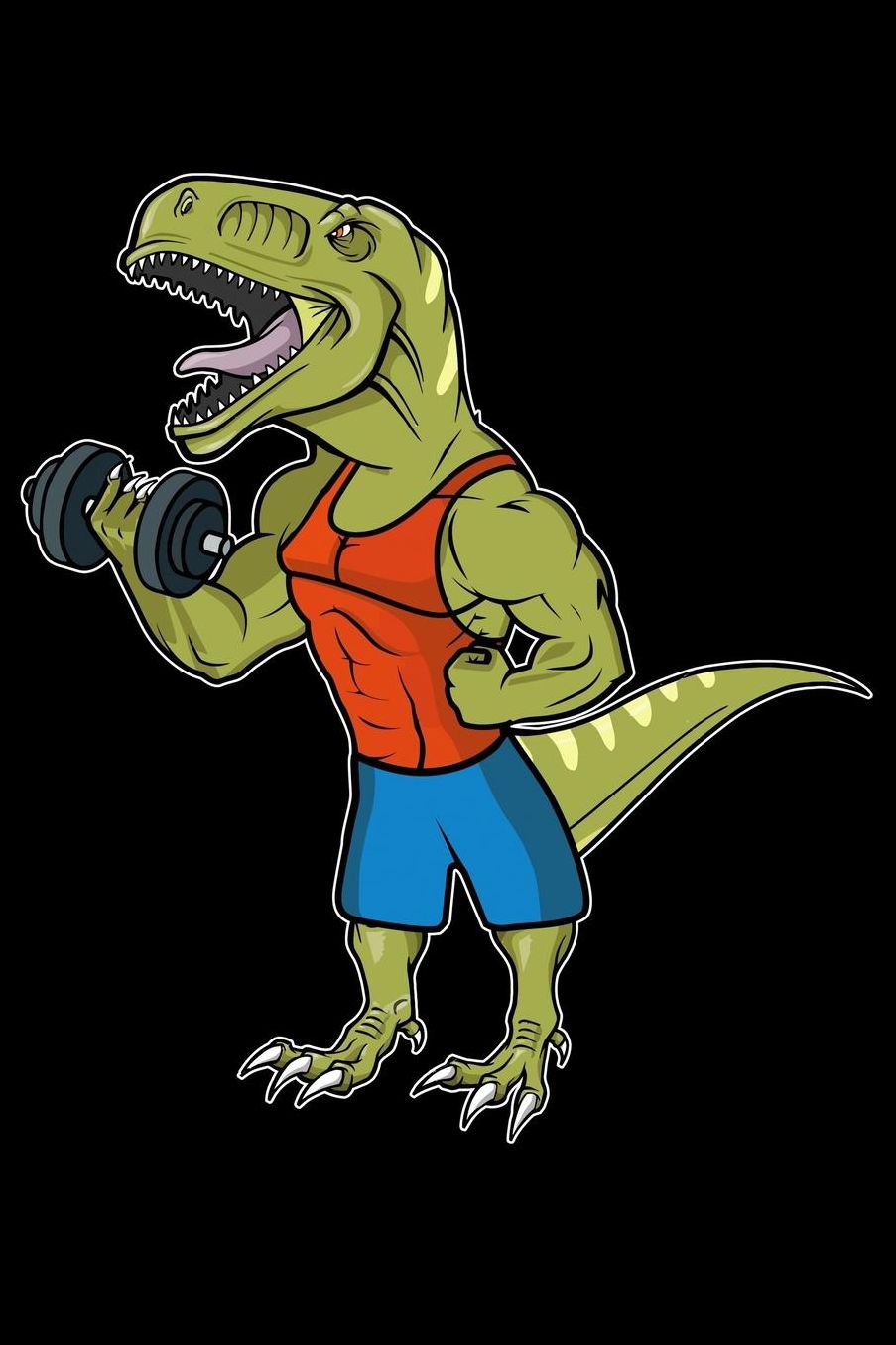 Funny dinosaur in gym journal: Composition Journal Notebook Wide Ruled with 100 lined pages for you as budget planner or password organizer or your kids as a back to school or kindergarten gift