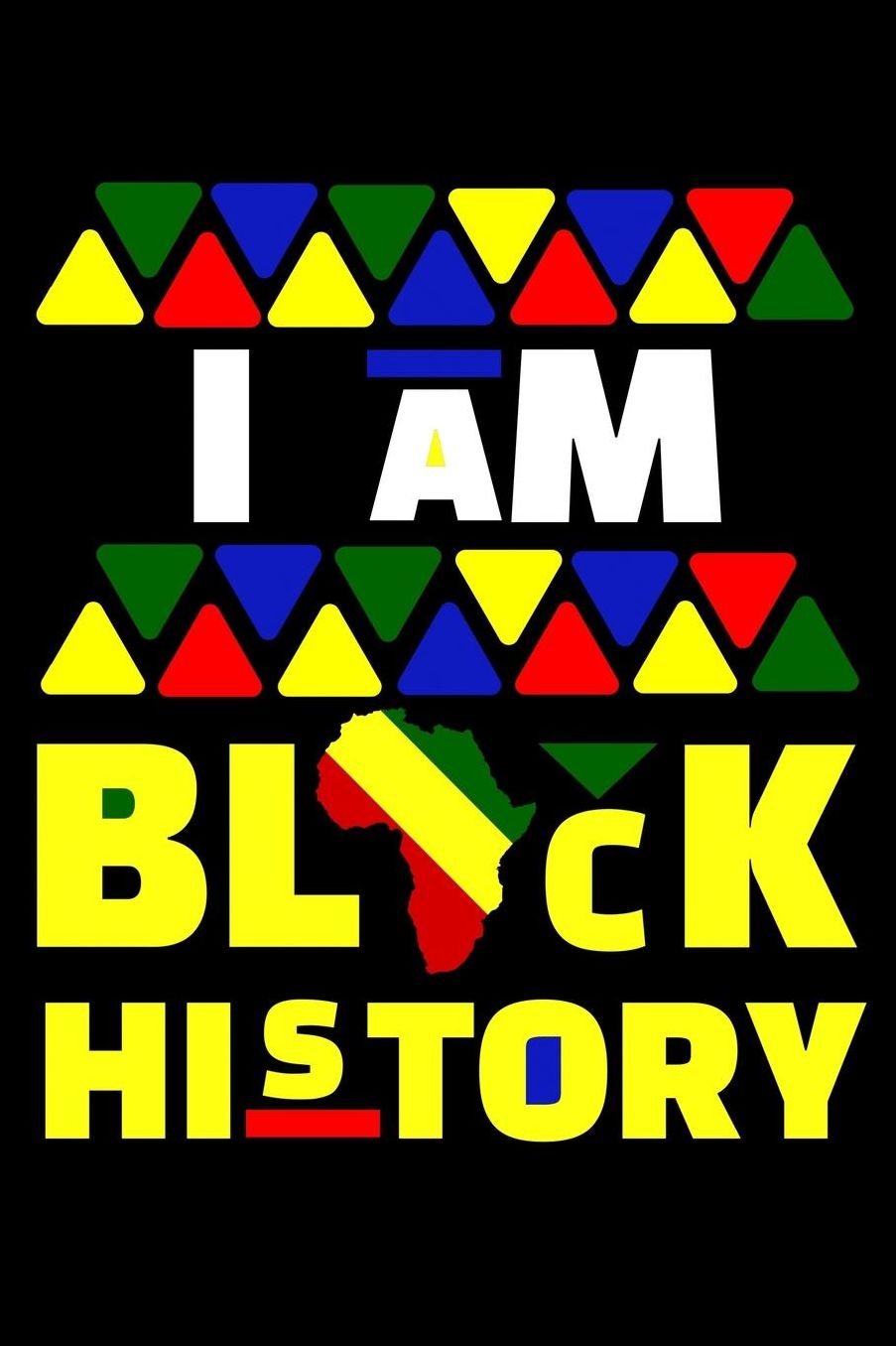 I am black history: Composition Journal Notebook Wide Ruled with 100 lined pages for you as budget planner or password organizer or your kids as a back to school or kindergarten gift