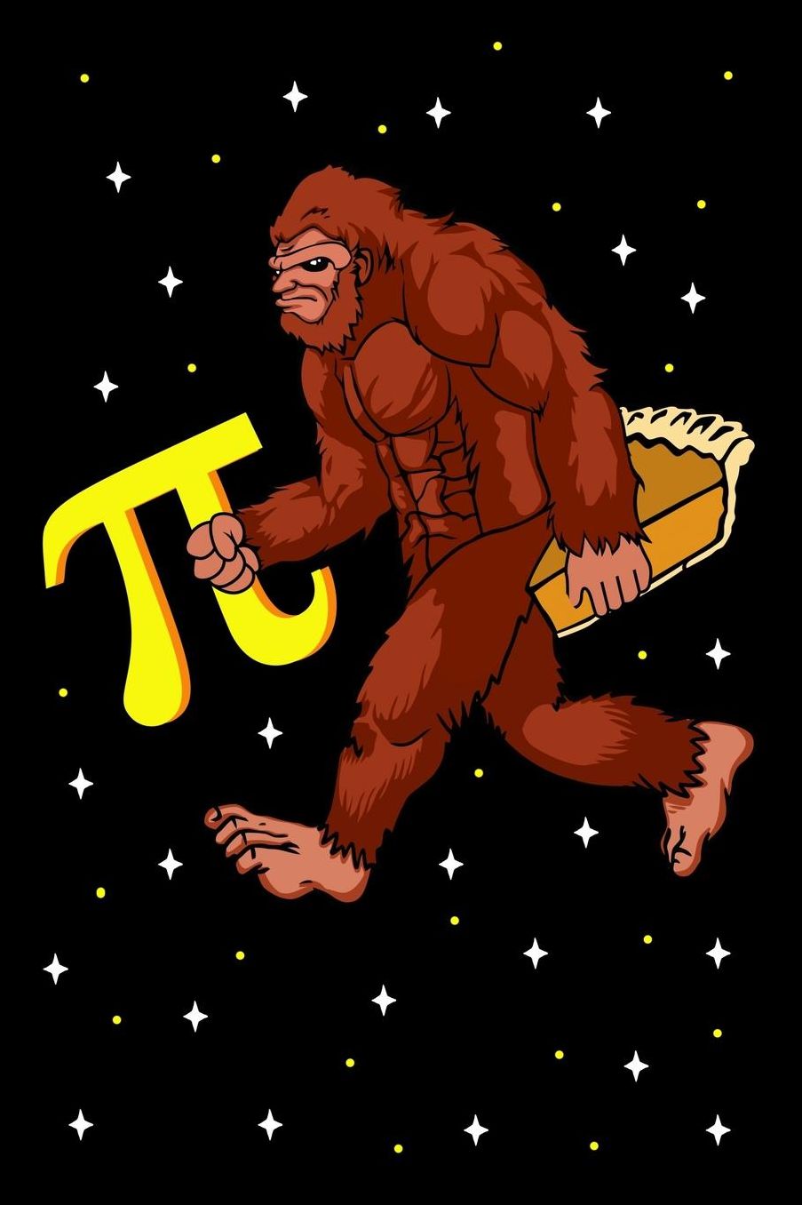 Funny bigfoot with pi and pie journal: Composition Journal Notebook Wide Ruled with 100 lined pages for you as budget planner or password organizer or your kids as a back to school or kindergarten gift