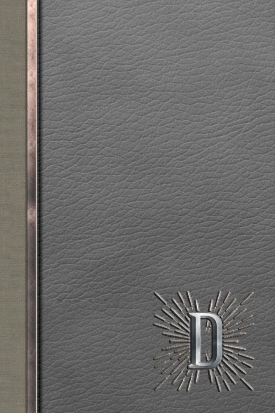 D: Meetings Notebook for Social Worker with Custom Interior: Personalized Monogram Initial Beveled Silver & Leather Effect 6 x 9 inch - 121 Pages