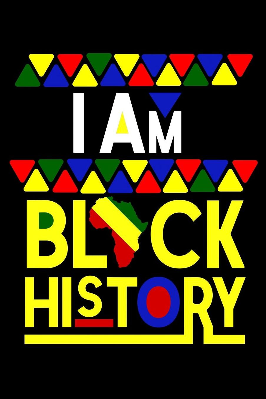 I am black history: Composition Journal Notebook Wide Ruled with 100 lined pages for you as budget planner or password organizer or your kids as a back to school or kindergarten gift