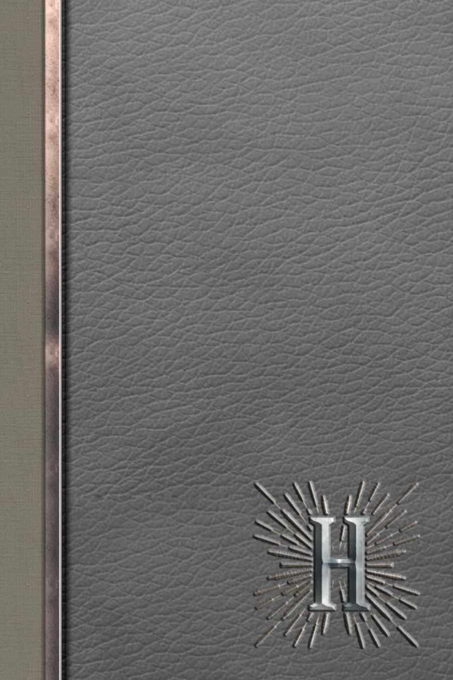 H: Meetings Notebook for Social Worker with Custom Interior: Personalized Monogram Initial Beveled Silver & Leather Effect 6 x 9 inch - 121 Pages