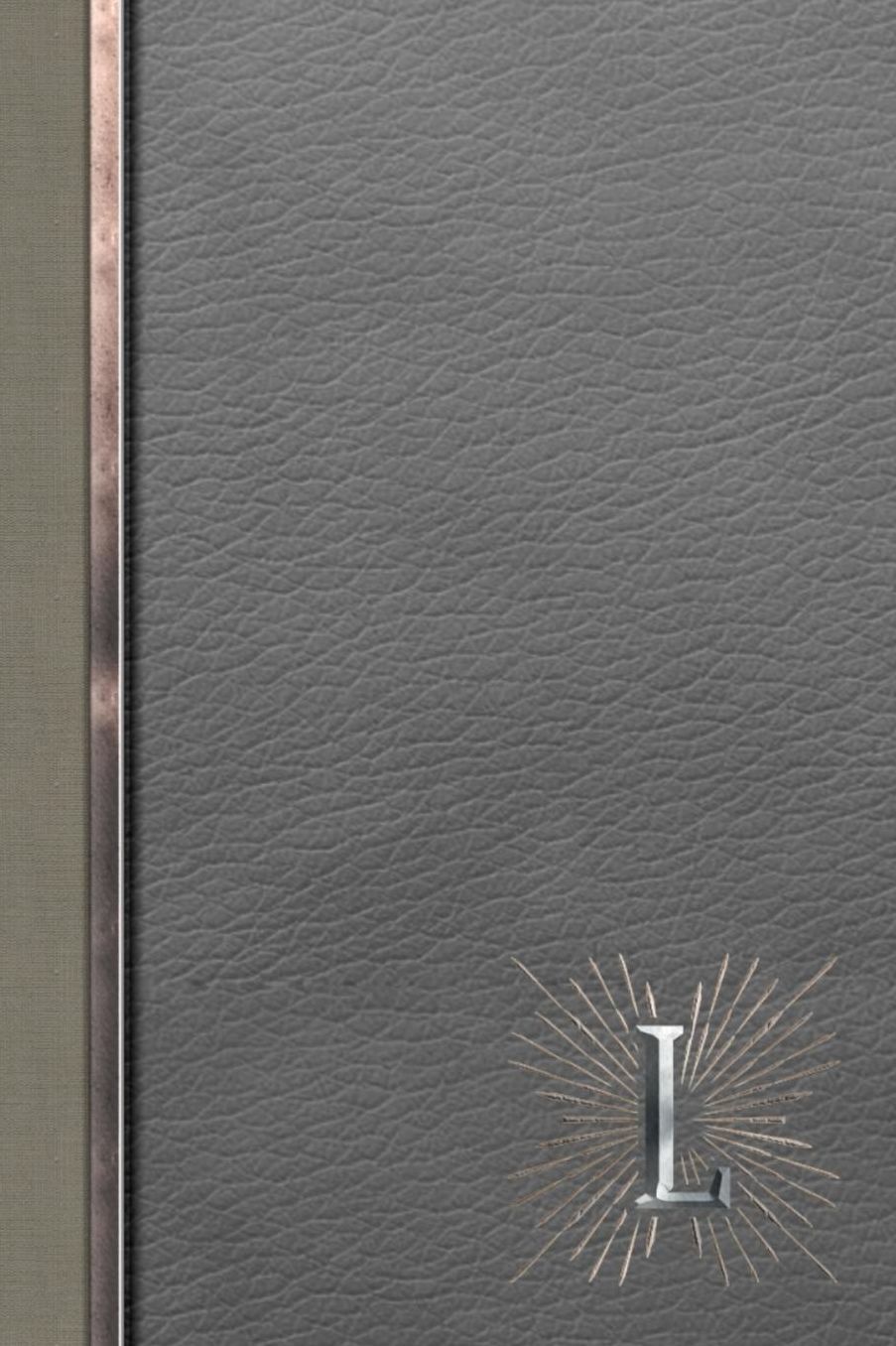 L: Meetings Notebook for Social Worker with Custom Interior: Personalized Monogram Initial Beveled Silver & Leather Effect 6 x 9 inch - 121 Pages